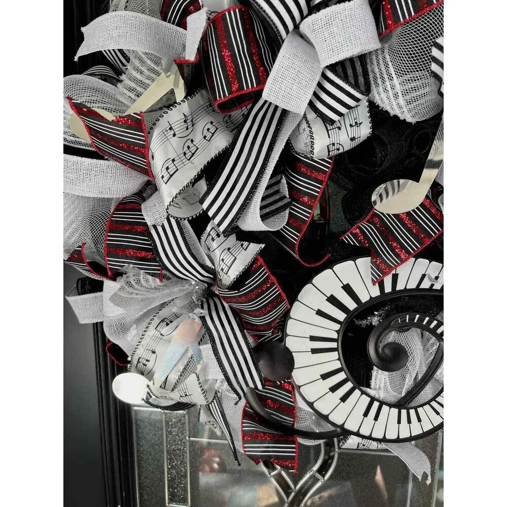 Elegant Music Deco Mesh Wreath